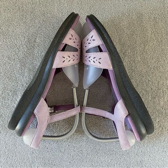 SAS Womens 9 Duo Quarter Strap Leather Sandal Shoes Purple Glitter Sparkle - Picture 5 of 8